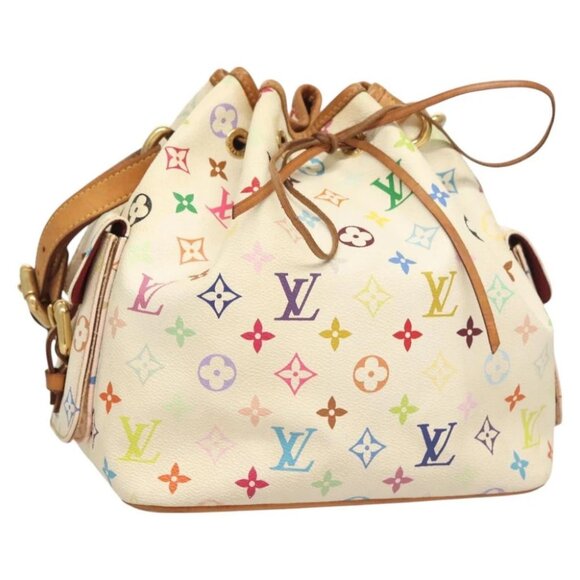 LOUIS VUITTON Monogram Multicolor Petit Noe Bag White M42229 LV Auth 127305 - Picture 1 of 14